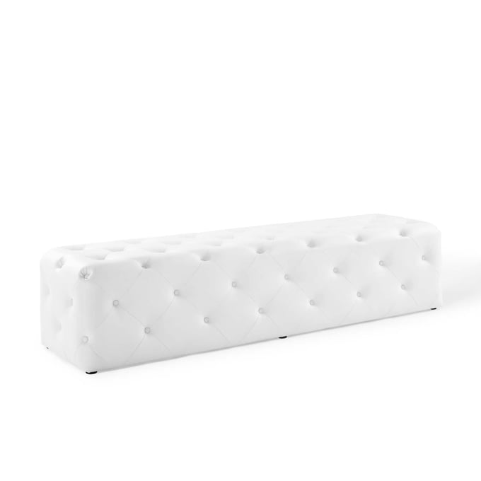 Modway Furniture Amour White Faux Leather 72 Inch Entryway Bench EEI-3771-WHI