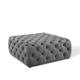 Modway Furniture Amour Gray Velvet Large Square Ottoman