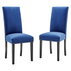 2 Modway Furniture Parcel Navy Velvet Dining Side Chairs