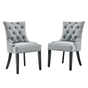 2 Modway Furniture Regent Light Gray Velvet Dining Side Chairs