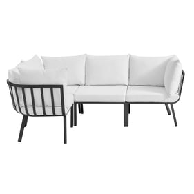 Modway Furniture Riverside Gray White 4pc Outdoor Patio Sectional