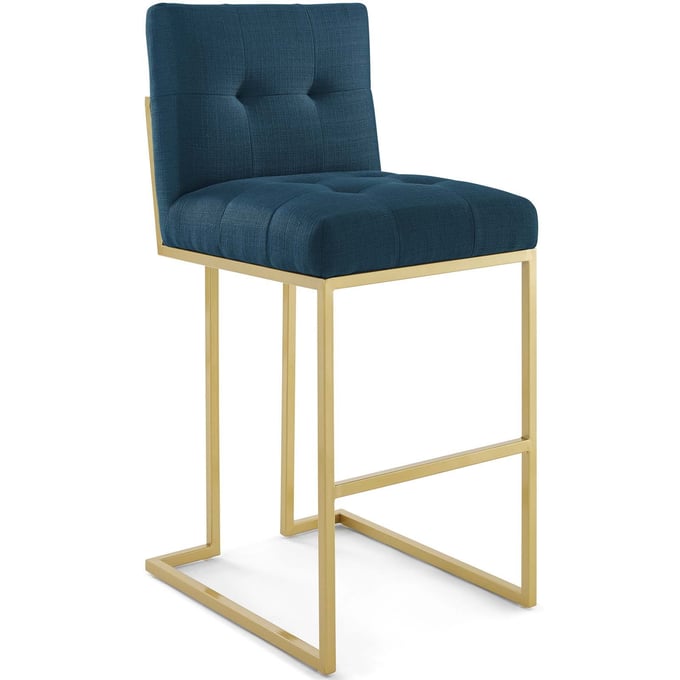 Modway Furniture Privy Gold Azure Fabric Bar Stool EEI-3855-GLD-AZU