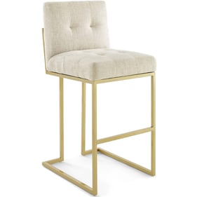 Modway Furniture Privy Gold Beige Fabric Bar Stool