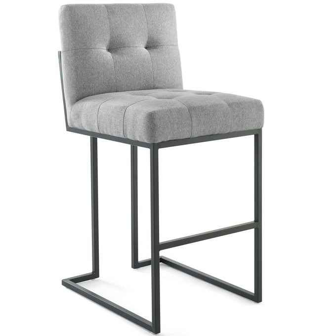 Modway Furniture Privy Black Light Gray Fabric Bar Stool EEI-3857-BLK-LGR