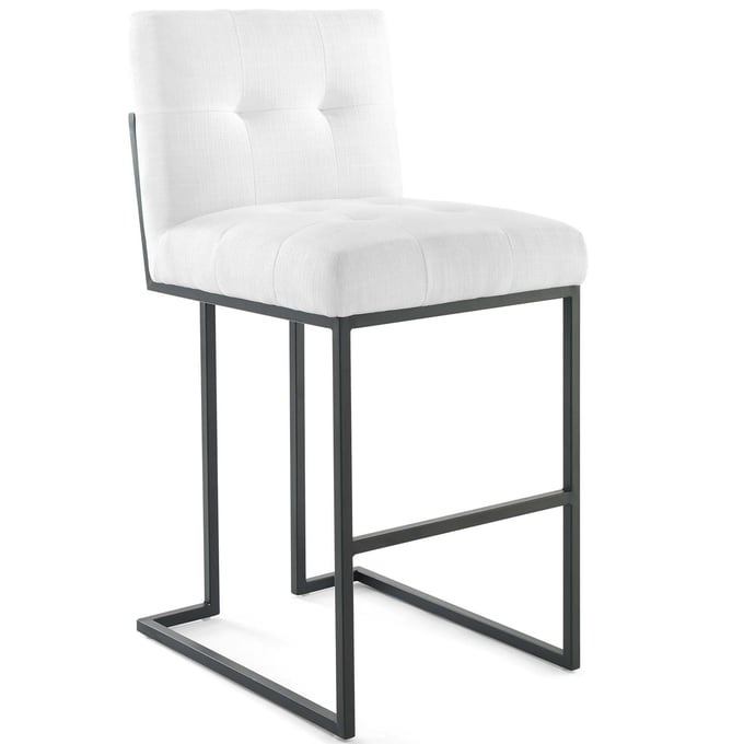 Modway Furniture Privy Black White Fabric Bar Stool EEI-3857-BLK-WHI