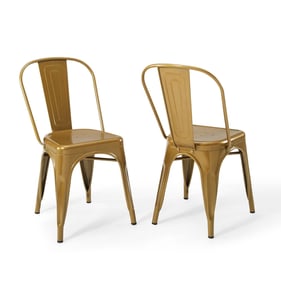 2 Modway Furniture Promenade Gold Bistro Dining Side Chairs