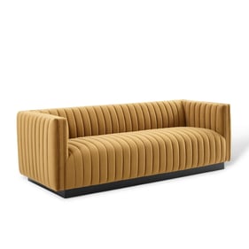 Modway Furniture Conjure Cognac Velvet Sofa