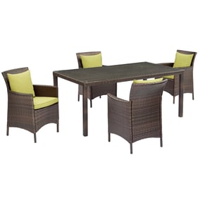 Modway Furniture Conduit Brown Peridot Wicker 5pc Outdoor Dining Set