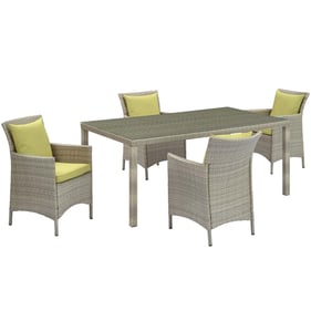 Modway Furniture Conduit Light Gray Peridot 5pc Outdoor Dining Set