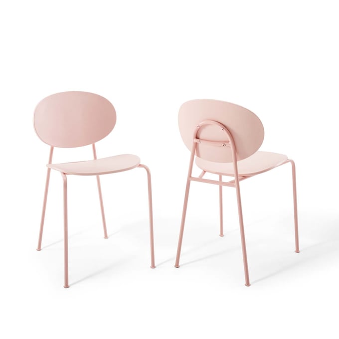 2 Modway Furniture Palette Pink Dining Side Chairs EEI-3902-PNK