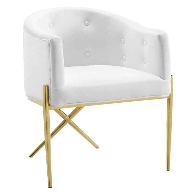 Modway Furniture Savour White Velvet Dining Armchair EEI-3906-WHI