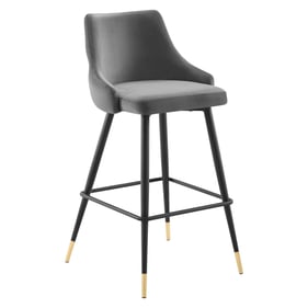 Modway Furniture Adorn Gray Velvet Bar Stool