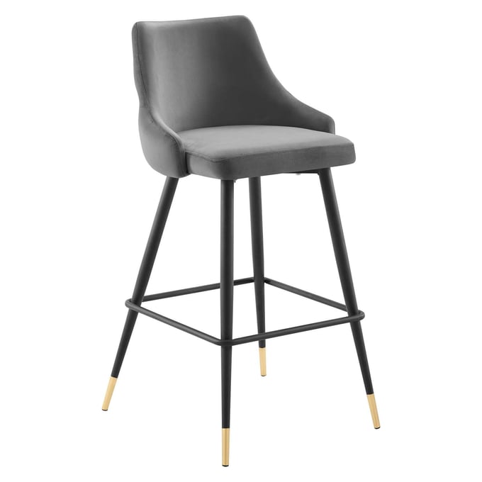 Modway Furniture Adorn Gray Velvet Bar Stool EEI-3909-GRY