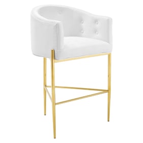 Modway Furniture Savour White Velvet Bar Stool