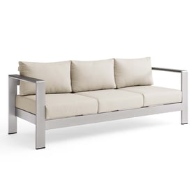 Modway Furniture Shore Silver Beige Outdoor Patio Sofa