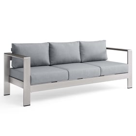 Modway Furniture Shore Silver Gray Outdoor Patio Sofa