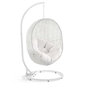 Modway Furniture Hide White Outdoor Sunbrella Swing Chair with Stand