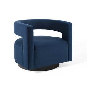 Modway Furniture Spin Midnight Blue Velvet Swivel Armchair