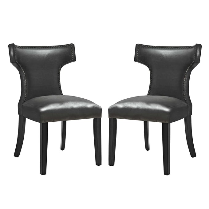 2 Modway Furniture Curve Black Dining Chairs EEI-3949-BLK