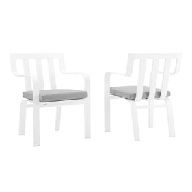 2 Modway Furniture Baxley White Gray Outdoor Patio Armchairs