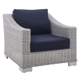 Modway Furniture Conway Light Gray Navy Outdoor Patio Armchair