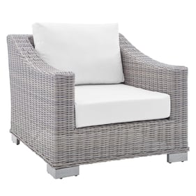 Modway Furniture Conway Light Gray White Outdoor Patio Armchair