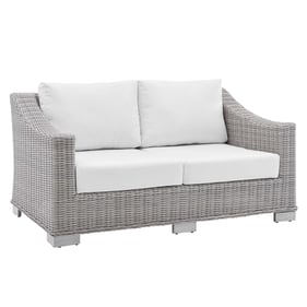 Modway Furniture Conway Light Gray White Outdoor Patio Loveseat