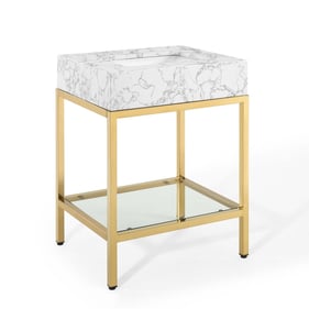 Modway Furniture Kingsley Gold White 26 Inch Bathroom Vanity