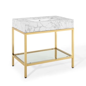 Modway Furniture Kingsley Gold White 36 Inch Bathroom Vanity