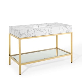 Modway Furniture Kingsley Gold White 50 Inch Bathroom Vanity