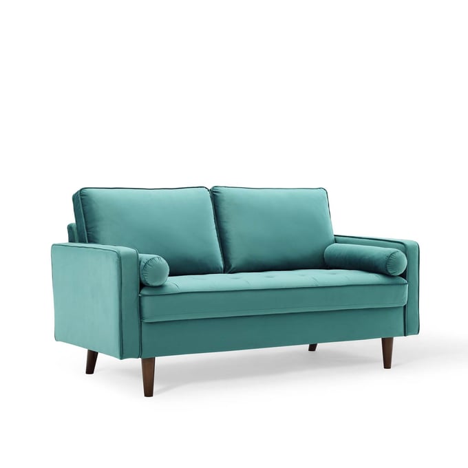 Modway Furniture Valour Teal Velvet Loveseat EEI-4004-TEA