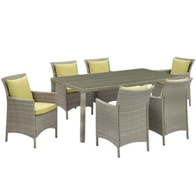 Modway Furniture Conduit Light Gray Peridot 7pc Outdoor Dining Set