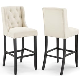 2 Modway Furniture Baronet Beige Fabric Bar Stools