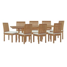 Modway Furniture Marina Natural White 9pc Outdoor Dining Set with Armless C...