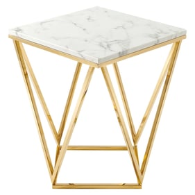 Modway Furniture Vertex Gold White End Table