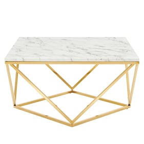 Modway Furniture Vertex Gold White Coffee Table