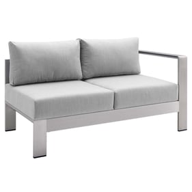 Modway Furniture Shore Silver Gray Fabric Outdoor Patio Right Arm Loveseat