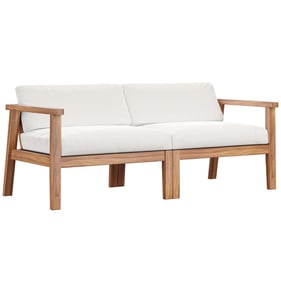 Modway Furniture Bayport Natural White Outdoor Patio 2 Seater Loveseat