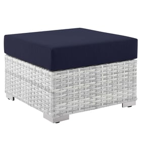 Modway Furniture Convene Light Gray Navy Outdoor Patio Ottoman