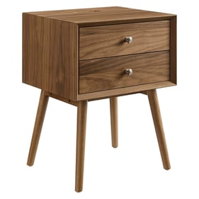 Modway Furniture Ember Walnut Nightstand with USB Ports