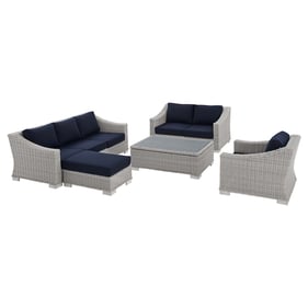 Modway Furniture Conway Light Gray Navy 5pc Outdoor Patio Set