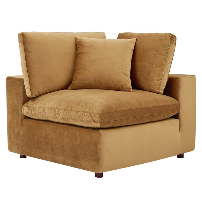 Modway Furniture Commix Cognac Velvet Corner Chair EEI-4366-COG