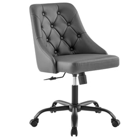 Modway Furniture Distinct Black Gray Swivel Leather Office Chair