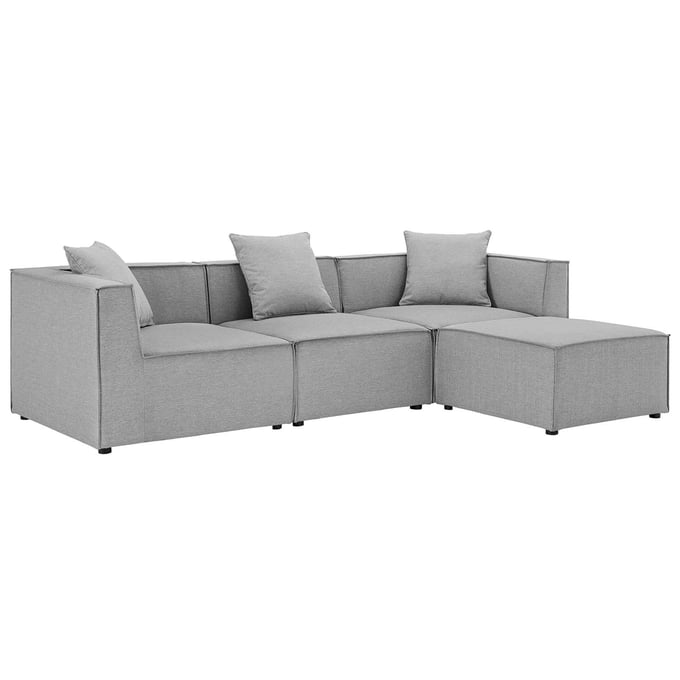 Modway Furniture Saybrook Gray Outdoor Patio 4pc Sectional EEI-4380-GRY