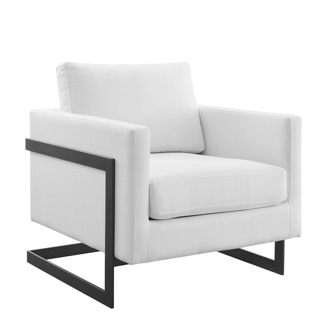 Modway Furniture Posse Black White Fabric Accent Chair EEI-4391-BLK-WHI