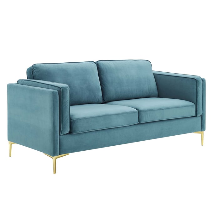 Modway Furniture Kaiya Sea Blue Velvet Sofa EEI-4453-SEA