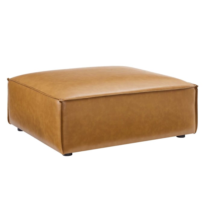 Modway Furniture Restore Tan Leather Ottoman EEI-4496-TAN