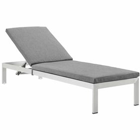 Modway Furniture Shore Silver Gray Outdoor Chaise with Cushions