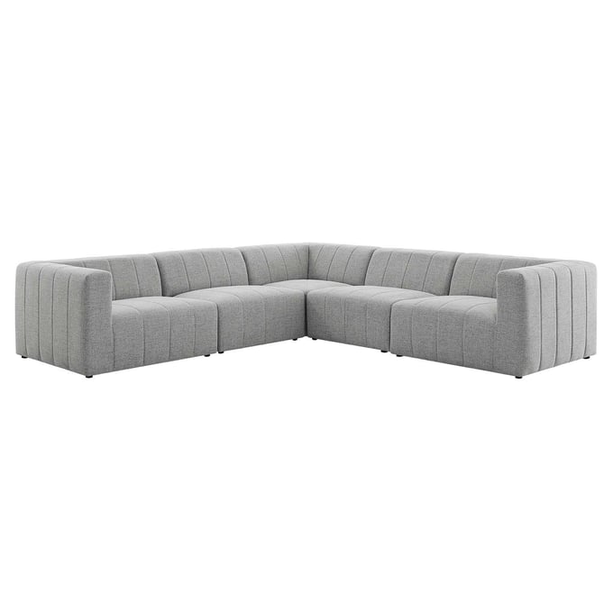 Modway Furniture Bartlett Light Gray Fabric 5pc Sectional EEI-4531-LGR