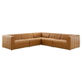 Modway Furniture Bartlett Tan Leather 5pc Sectional